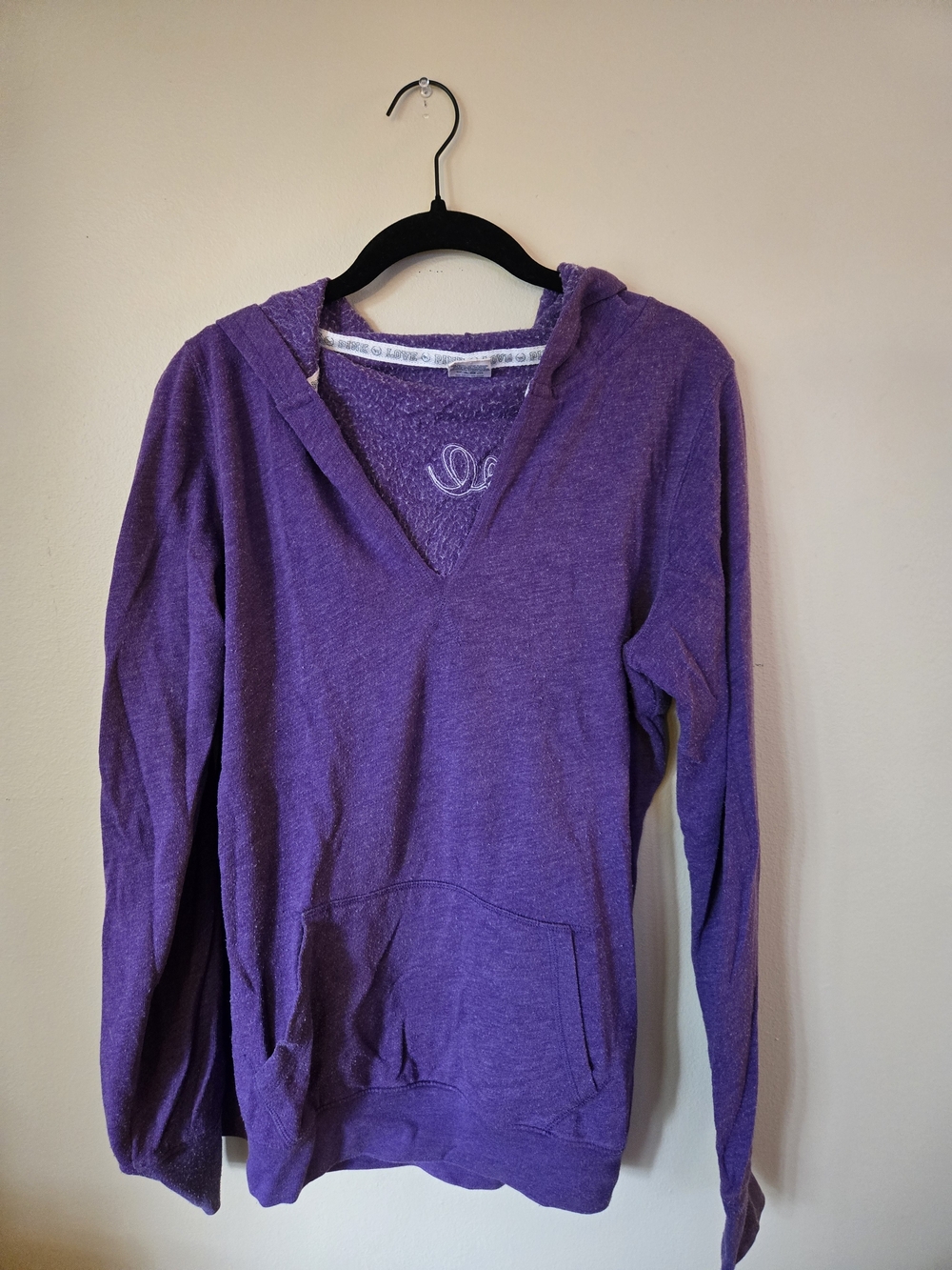 PINK Victoria's Secret Purple Hooded V-Neck Pullover